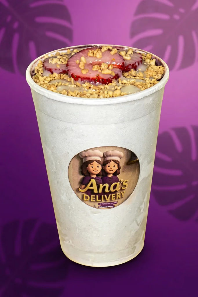 Milkshake roxo cremoso de açaí